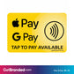 Tap to Pay Decal Yellow size guide.