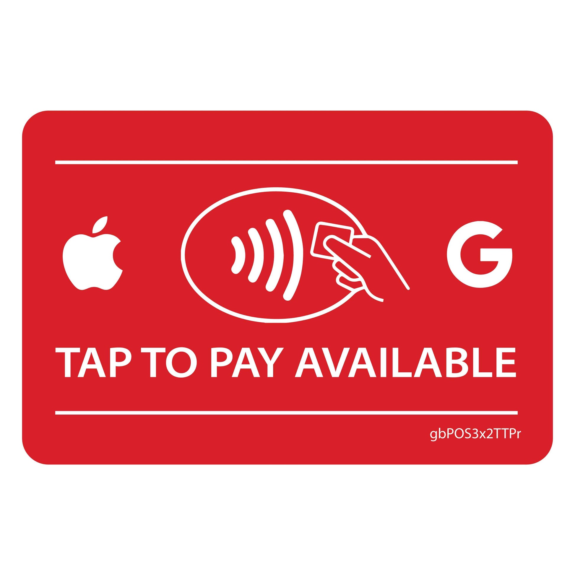 Tap to Pay Available Decal Red