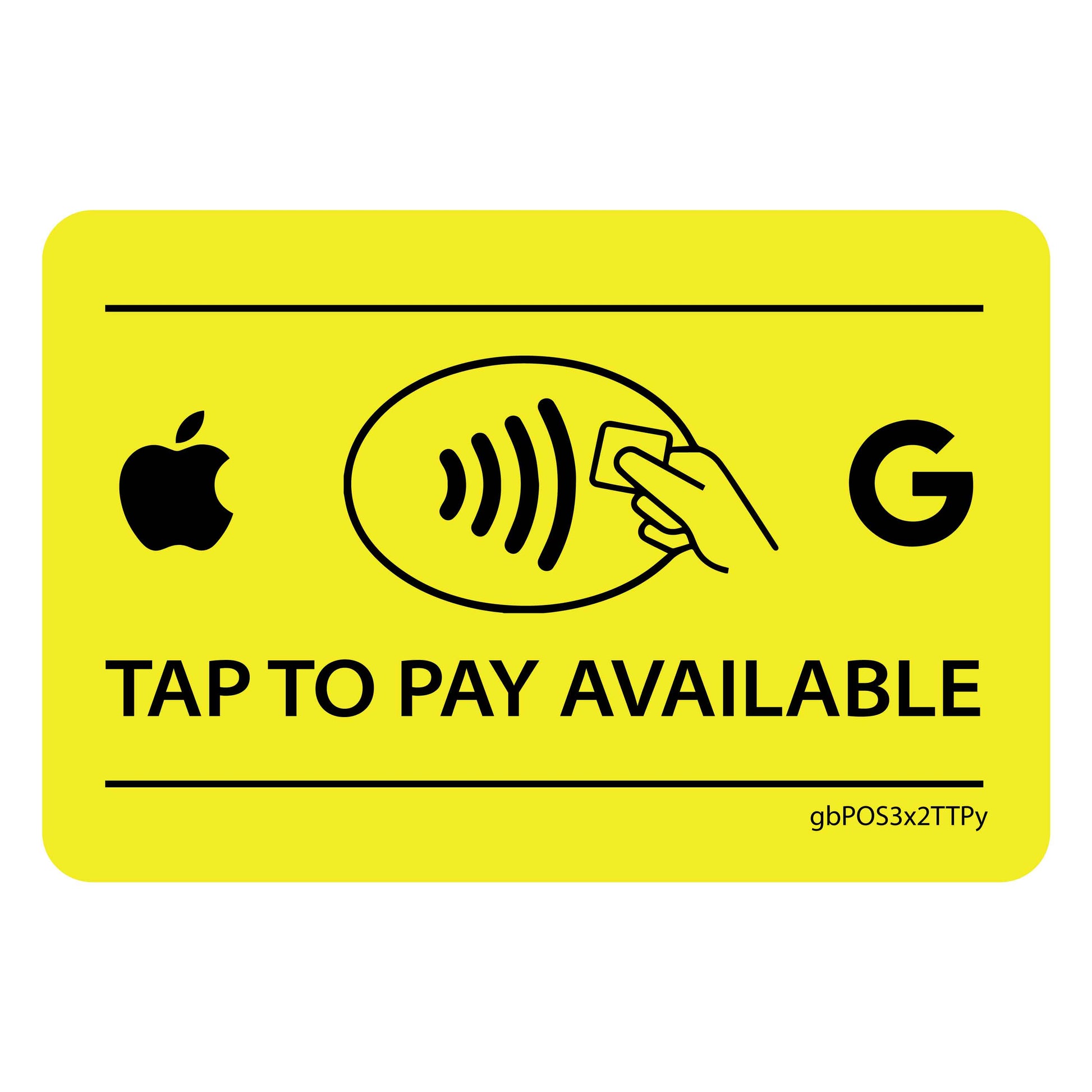 Tap to Pay Available Decal Yellow