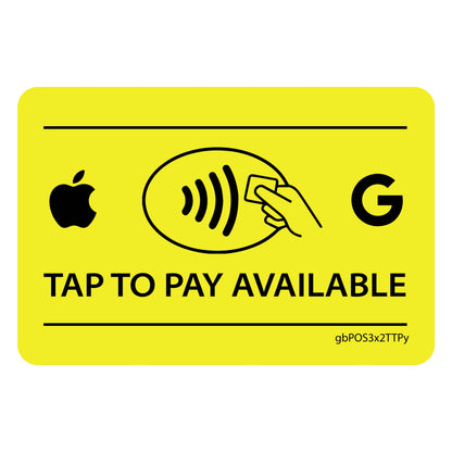 Tap to Pay Available Decal Yellow