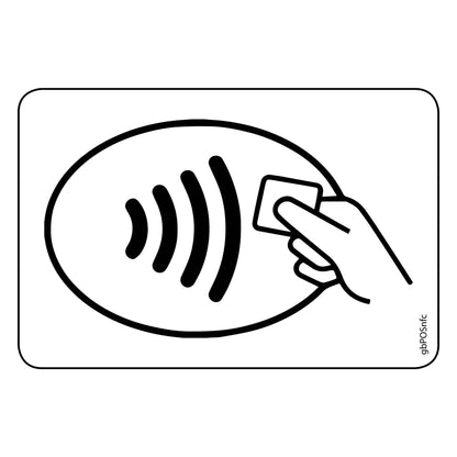 Single Network Decal, NFC. 3 inches by 2 inches in size. 