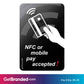 NFC or Mobile Pay Accepted Decal, Black size guide.