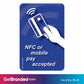 NFC or Mobile Pay Accepted Decal, Blue size guide.