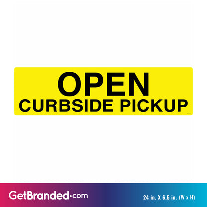 Open Curbside Pickup Decal size guide.