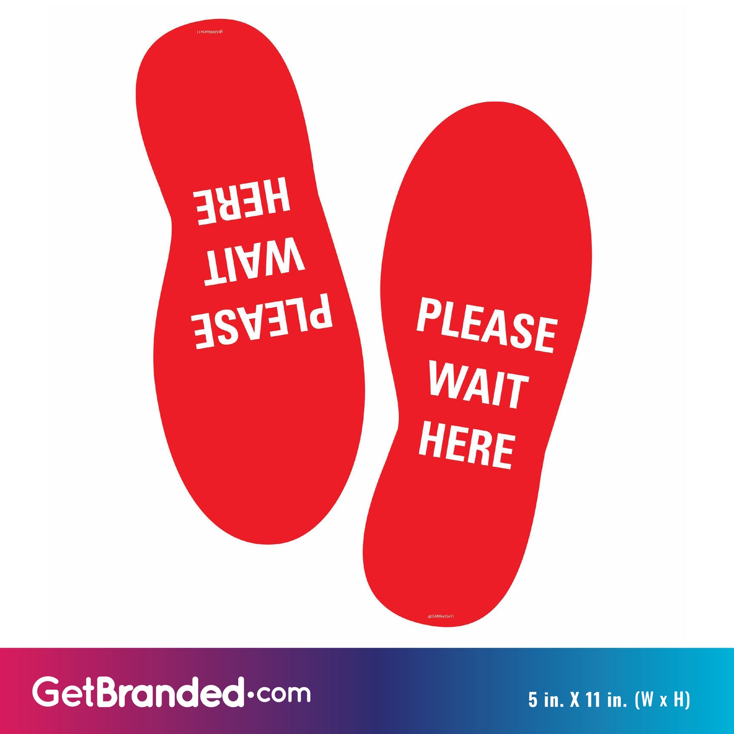 Social Distance Stand Here Feet Decal size guide.