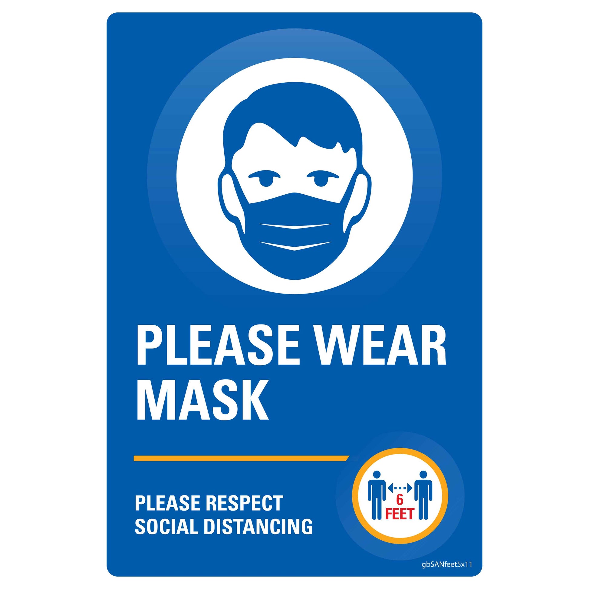 Wear a Mask Decal. 4 inches by 6 inches in size. 