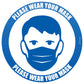 Wear Your Mask Circle Decal. 6 inches in diameter.