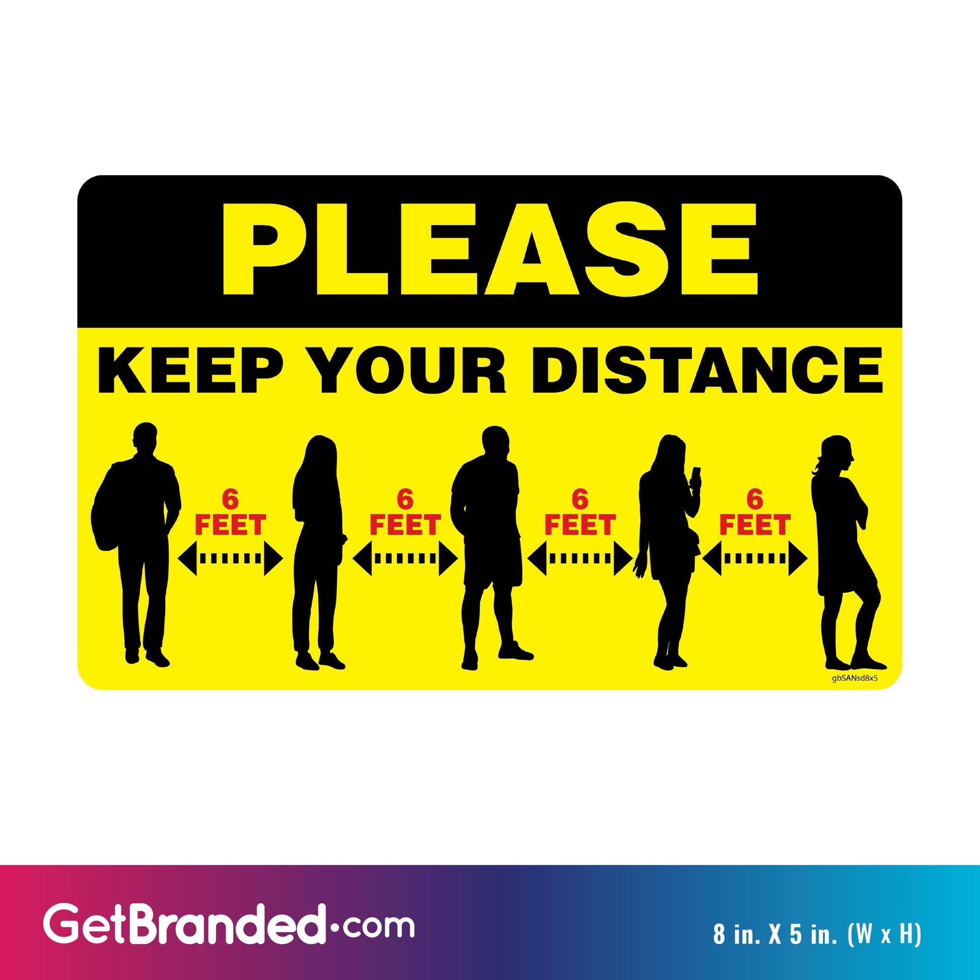 Keep Your Distance Decal size guide.