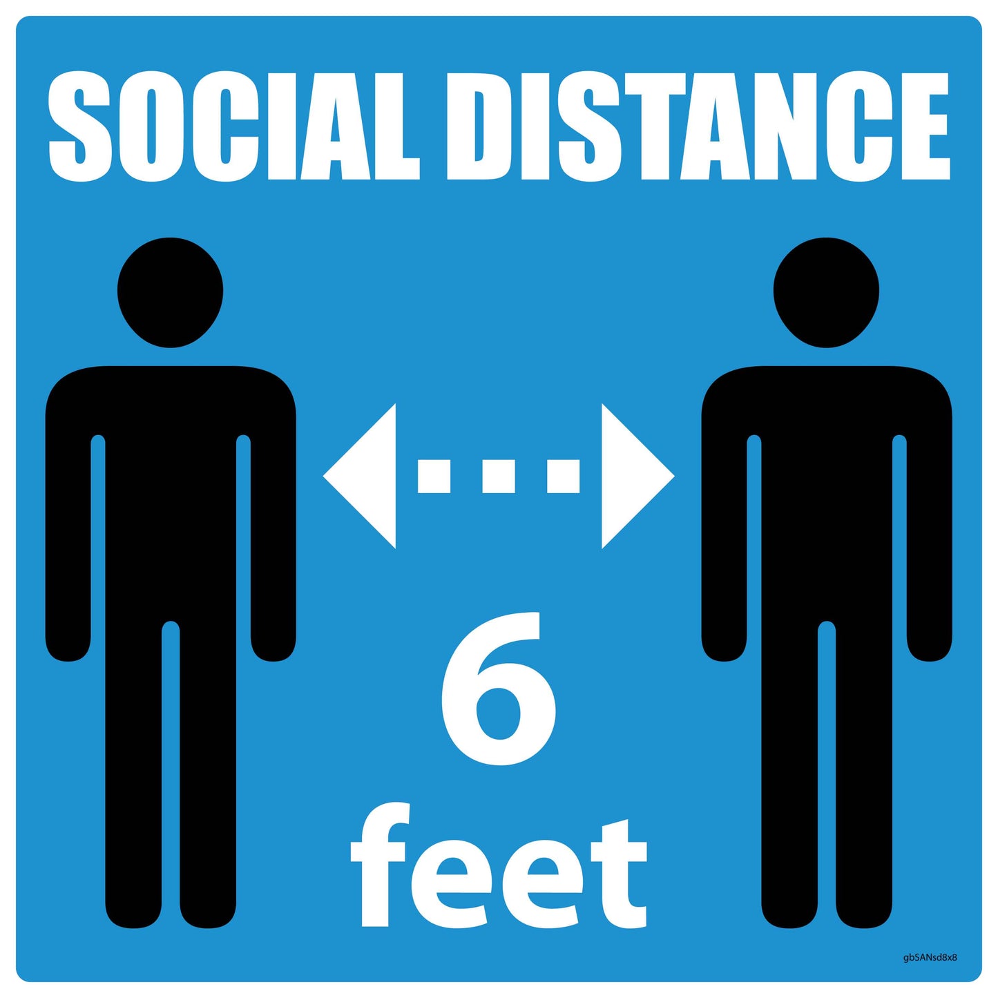 Social Distance Decal. 8 inches by 8 inches in size. 