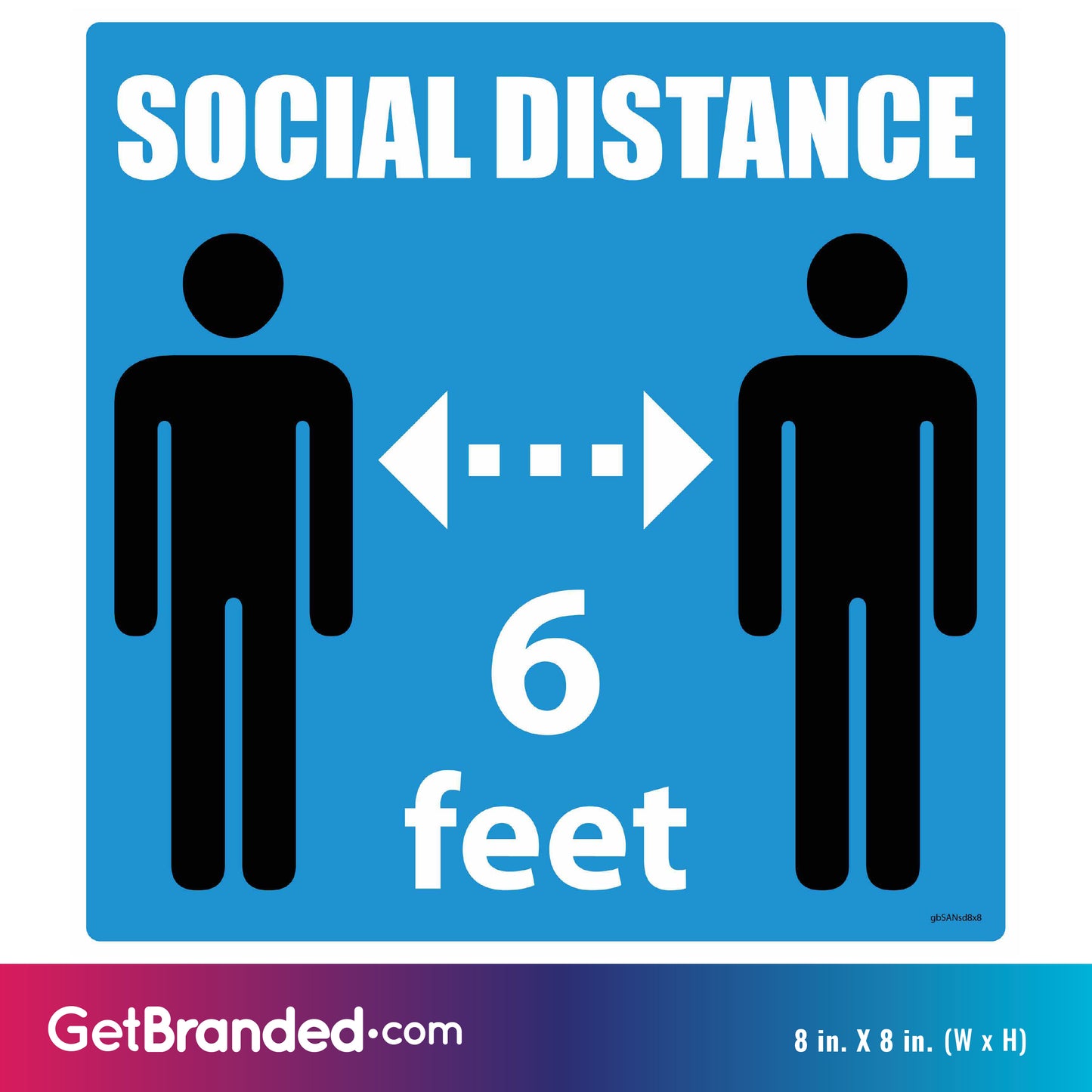 Social Distance Decal size guide.