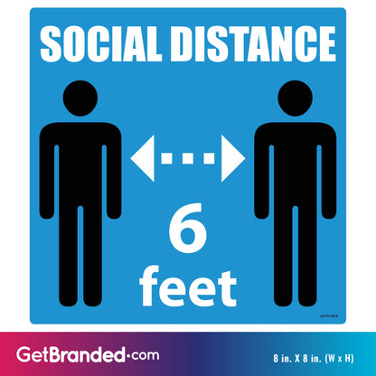 Social Distance Decal size guide.