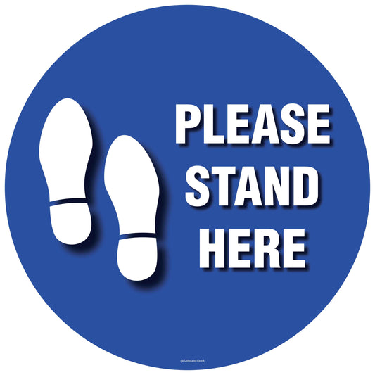 Please Stand Here Decal - 10 inches in diameter