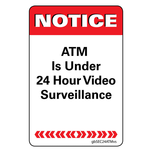24 Hour Surveillance Decal - 2 inches by 3 inches in size.