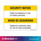 Security Notice, Video Surveillance Decal in Eng/Span - 12 inches by 9 inches