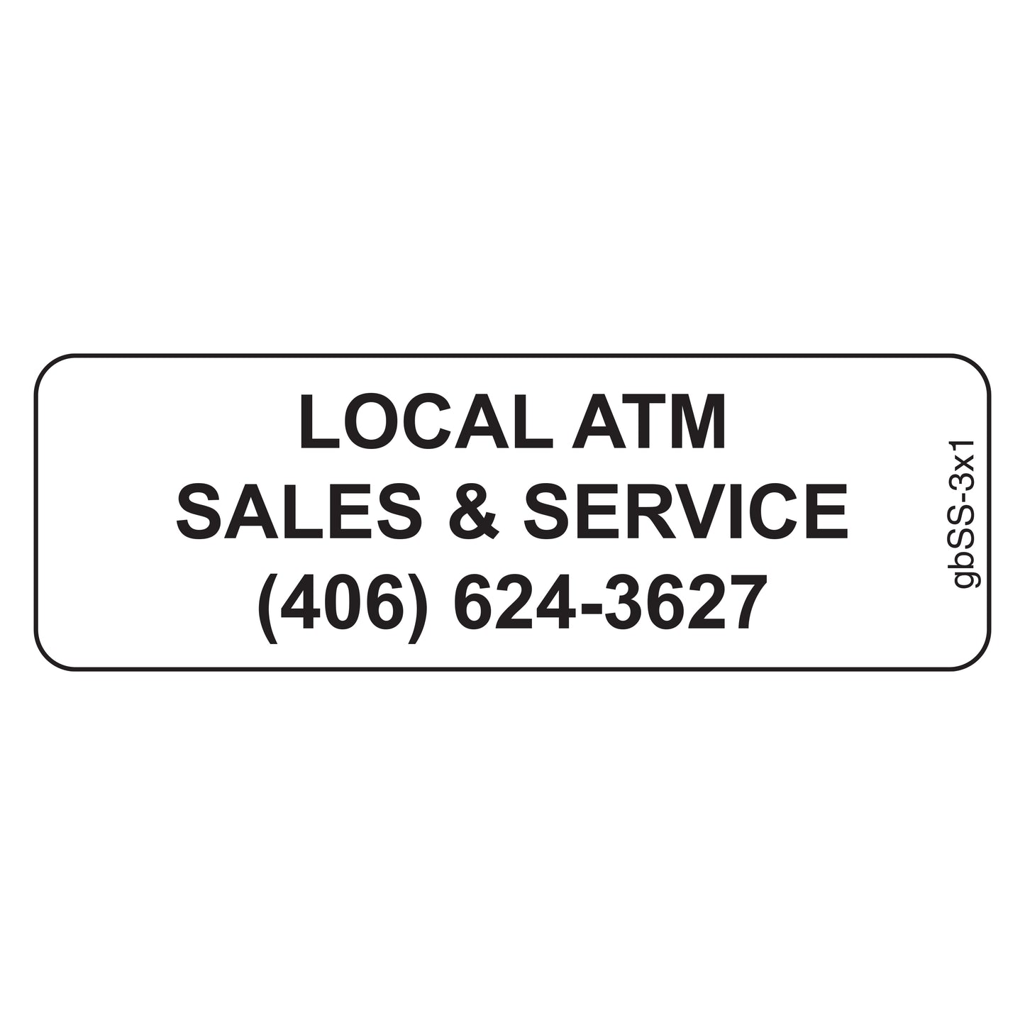 3" x 1" Sale & Service Decal Example.