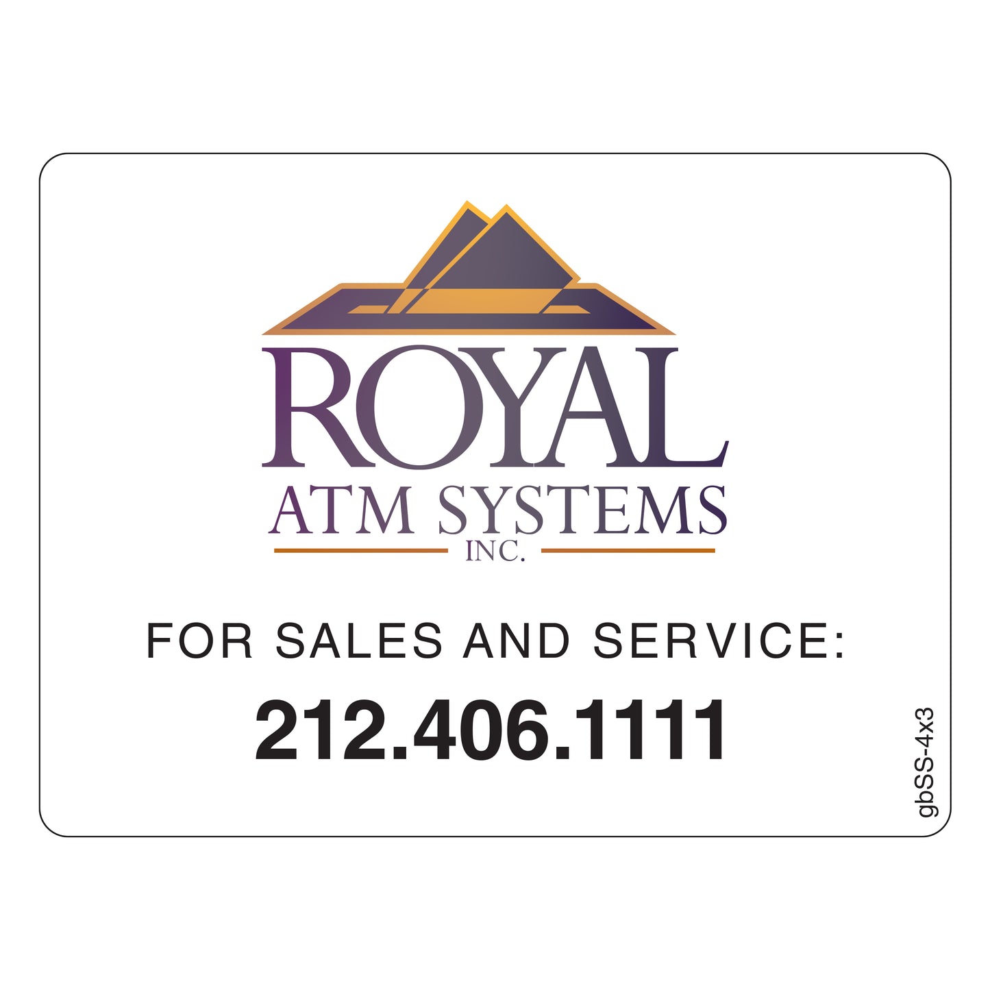 4" x 3"  Sale & Service Decal Example.