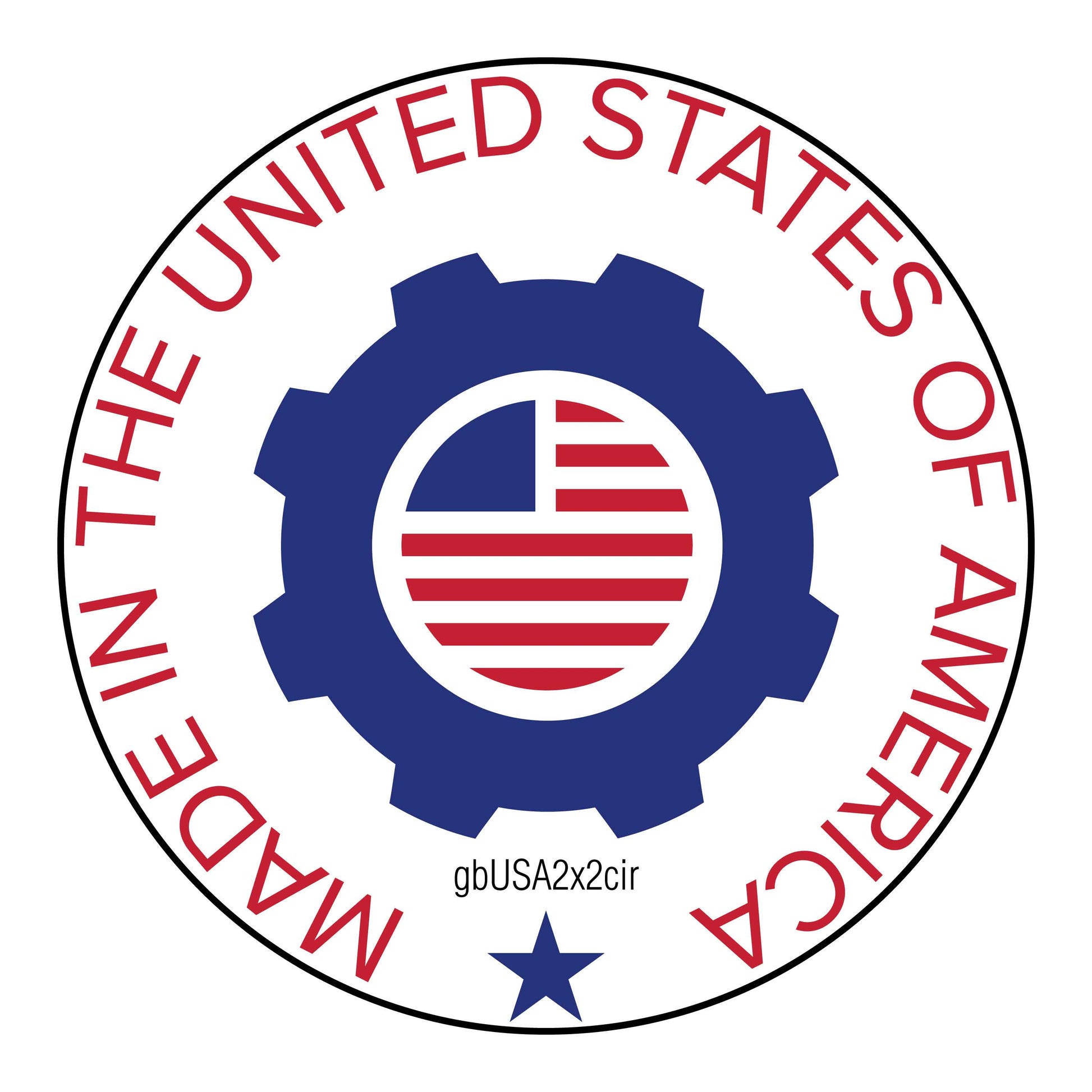 Made in the USA Circle Decal. 2 inches in diameter. 