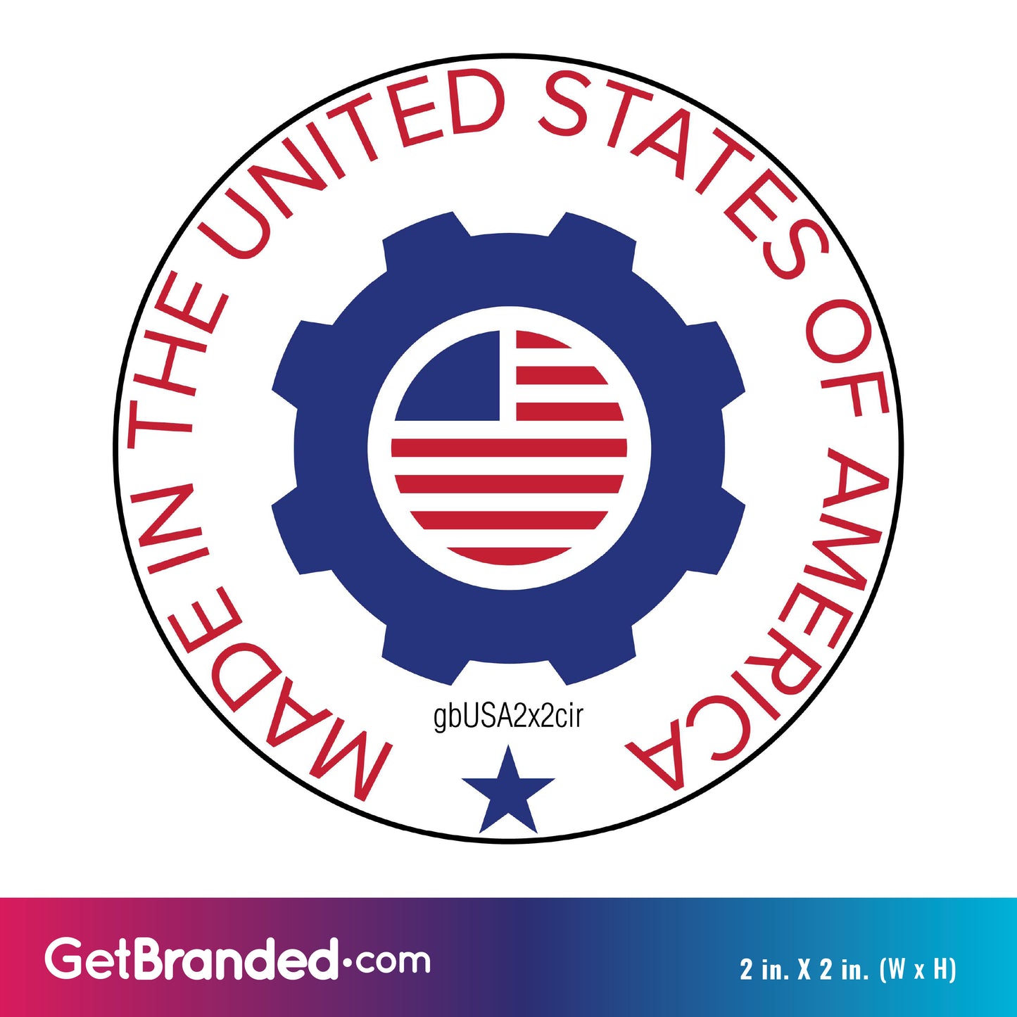 Made in the USA Circle Decal size guide.