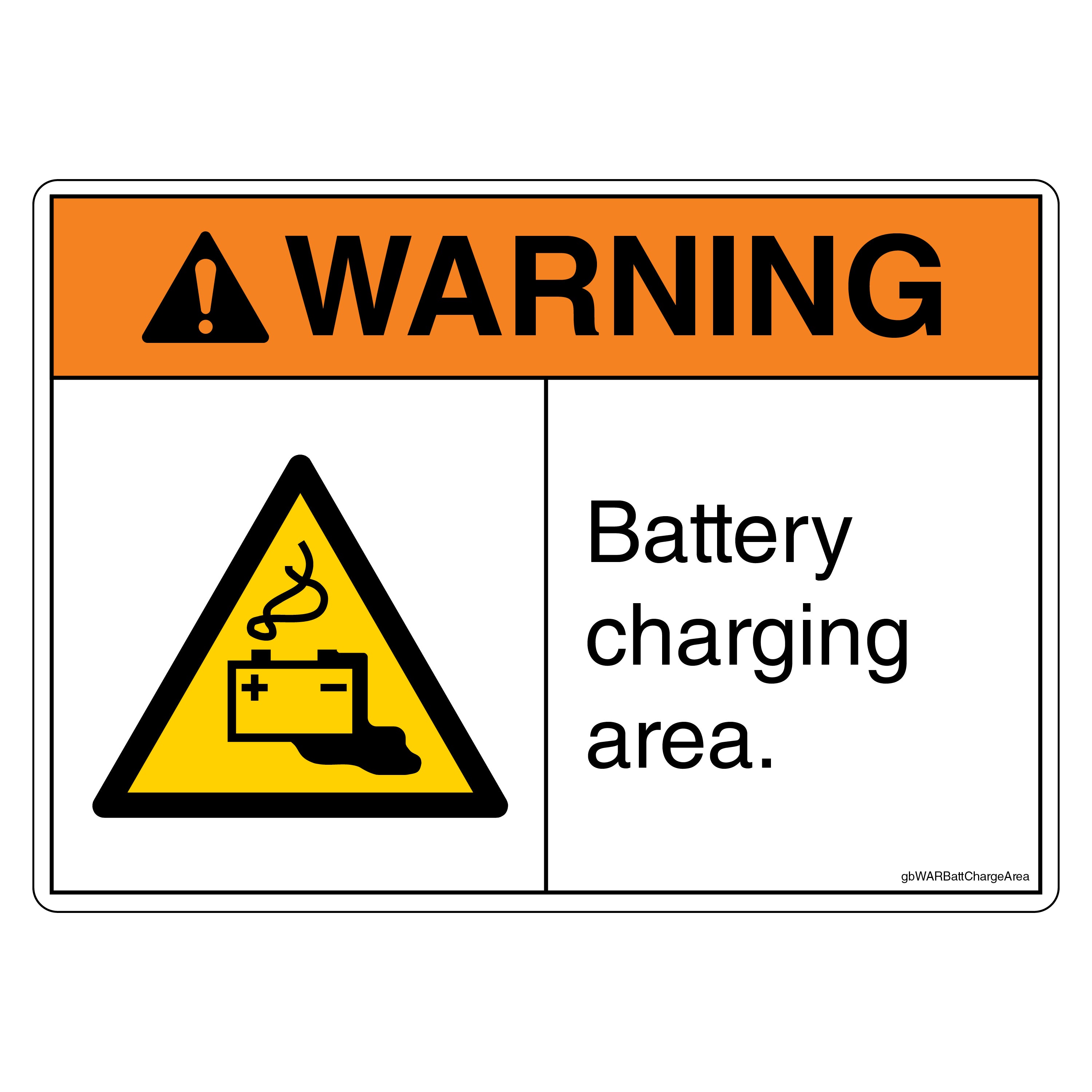 Warning Battery Charging Area Decal | GetBranded.com